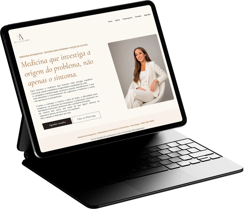 Exemplo do plano Site: site de clínica com uma página por serviço